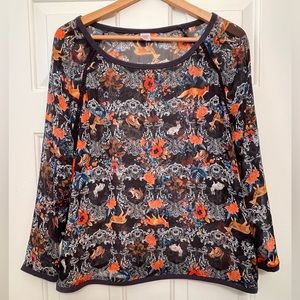 Bongo XL sheer woodland animals fox deer rabbit squirrel chipmunk twee quirky